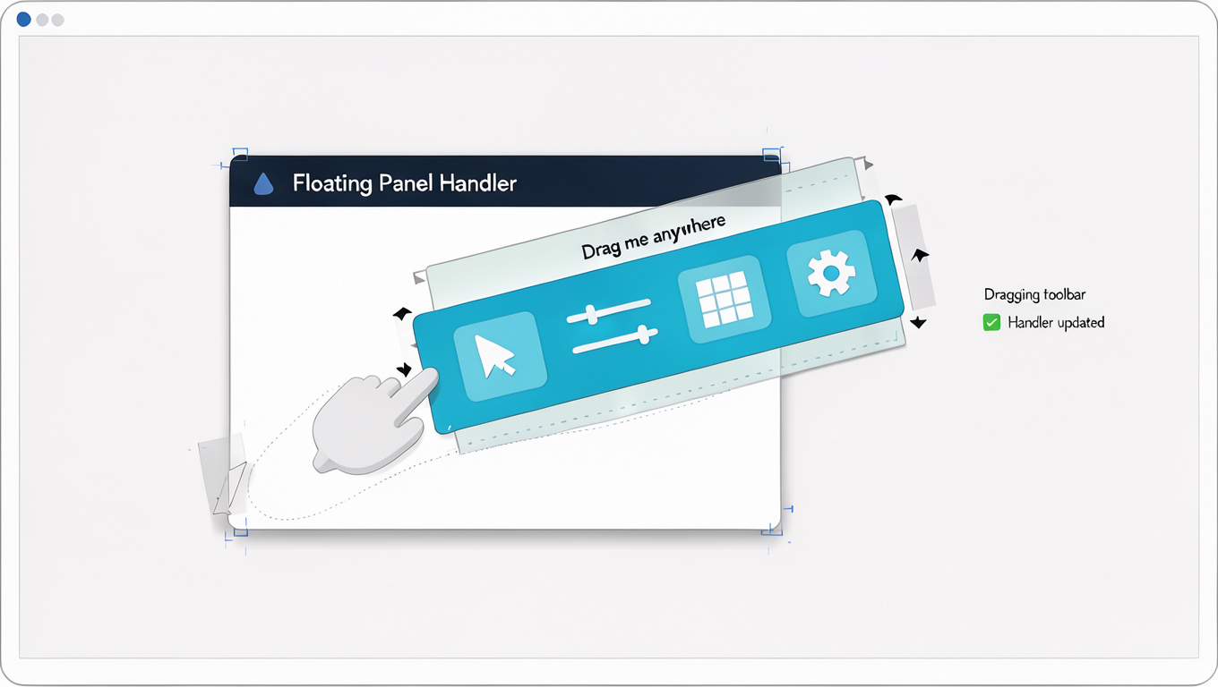 Visual impression of floating panel handler