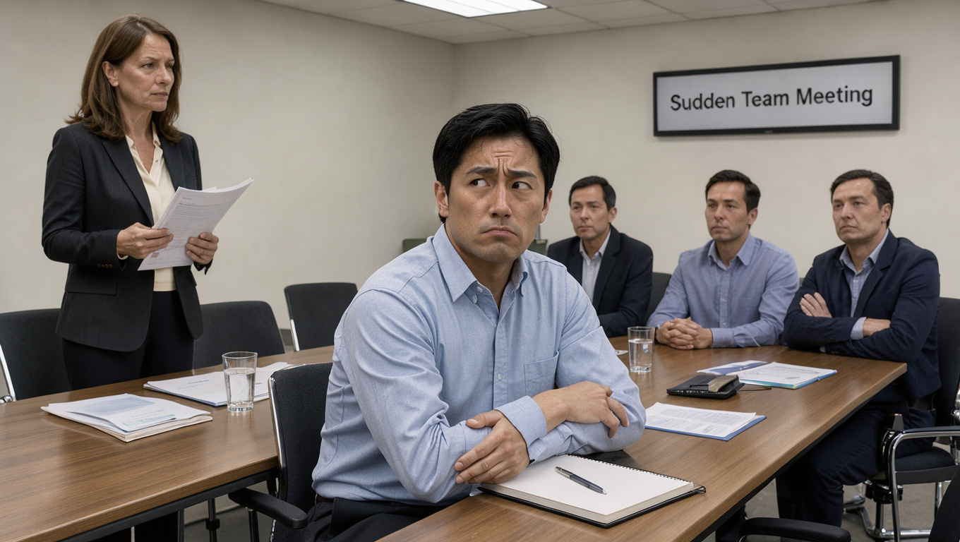 Visual impression of looking uneasy