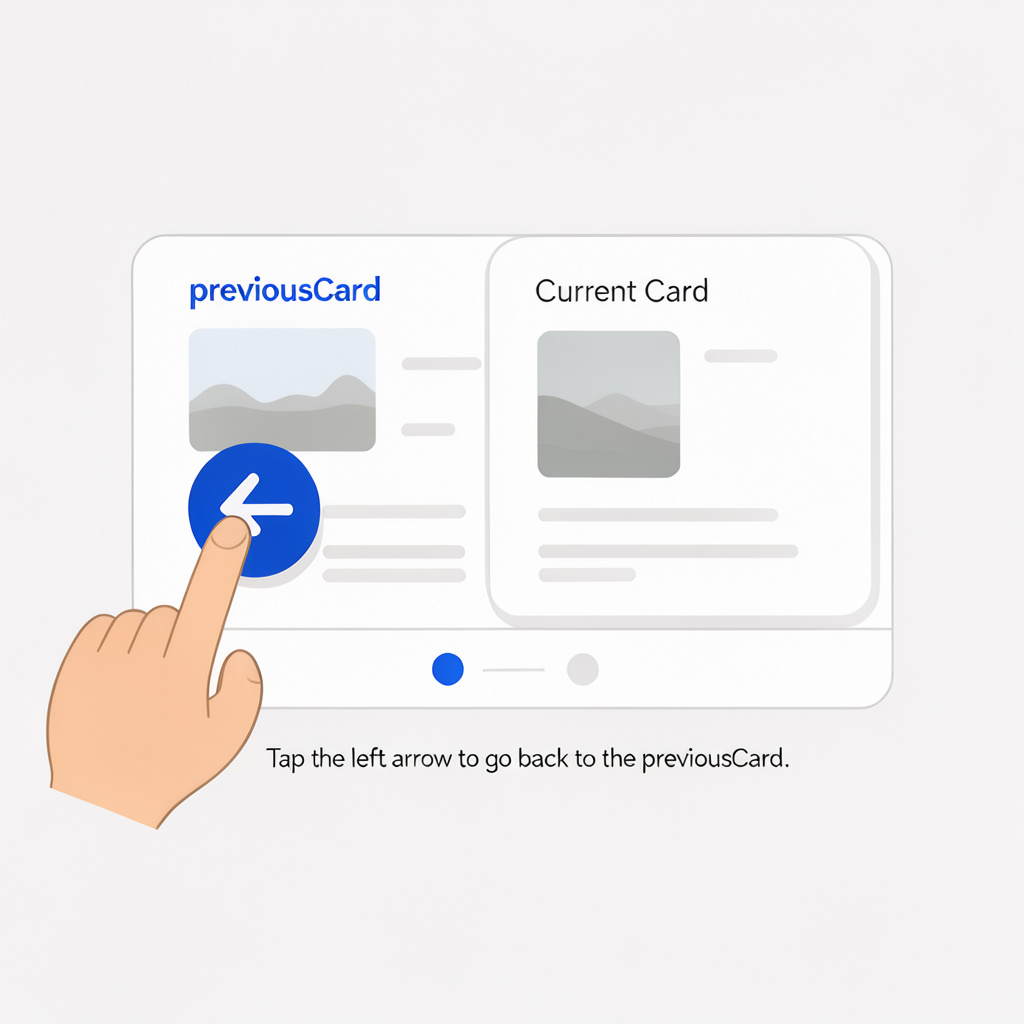 Visual impression of previousCard
