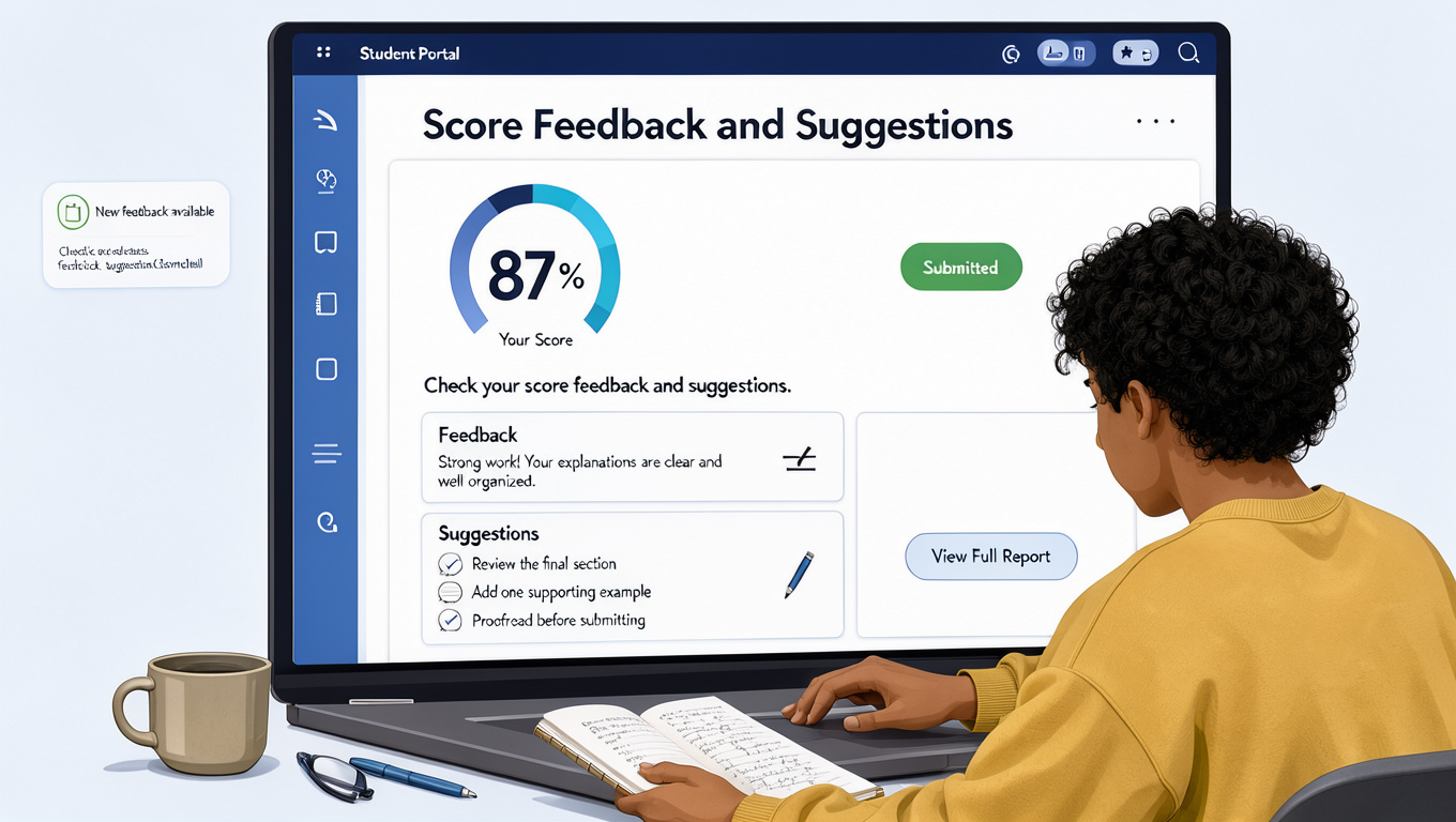 Visual impression of score feedback and suggestions