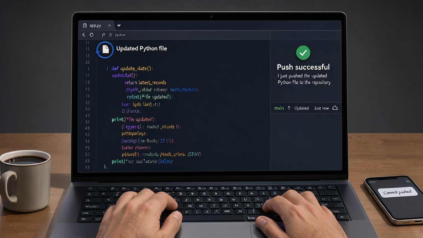 Visual impression of updated Python file